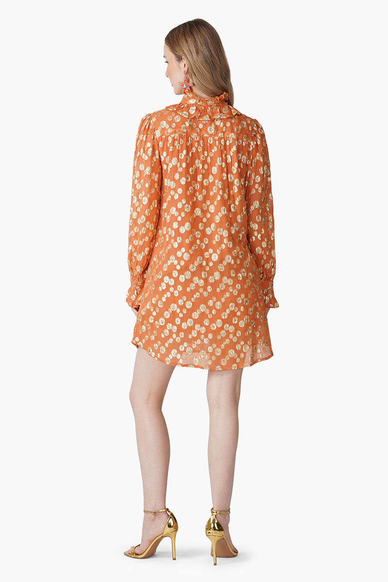 Tangerine Shine Luxe Evening Short Dress