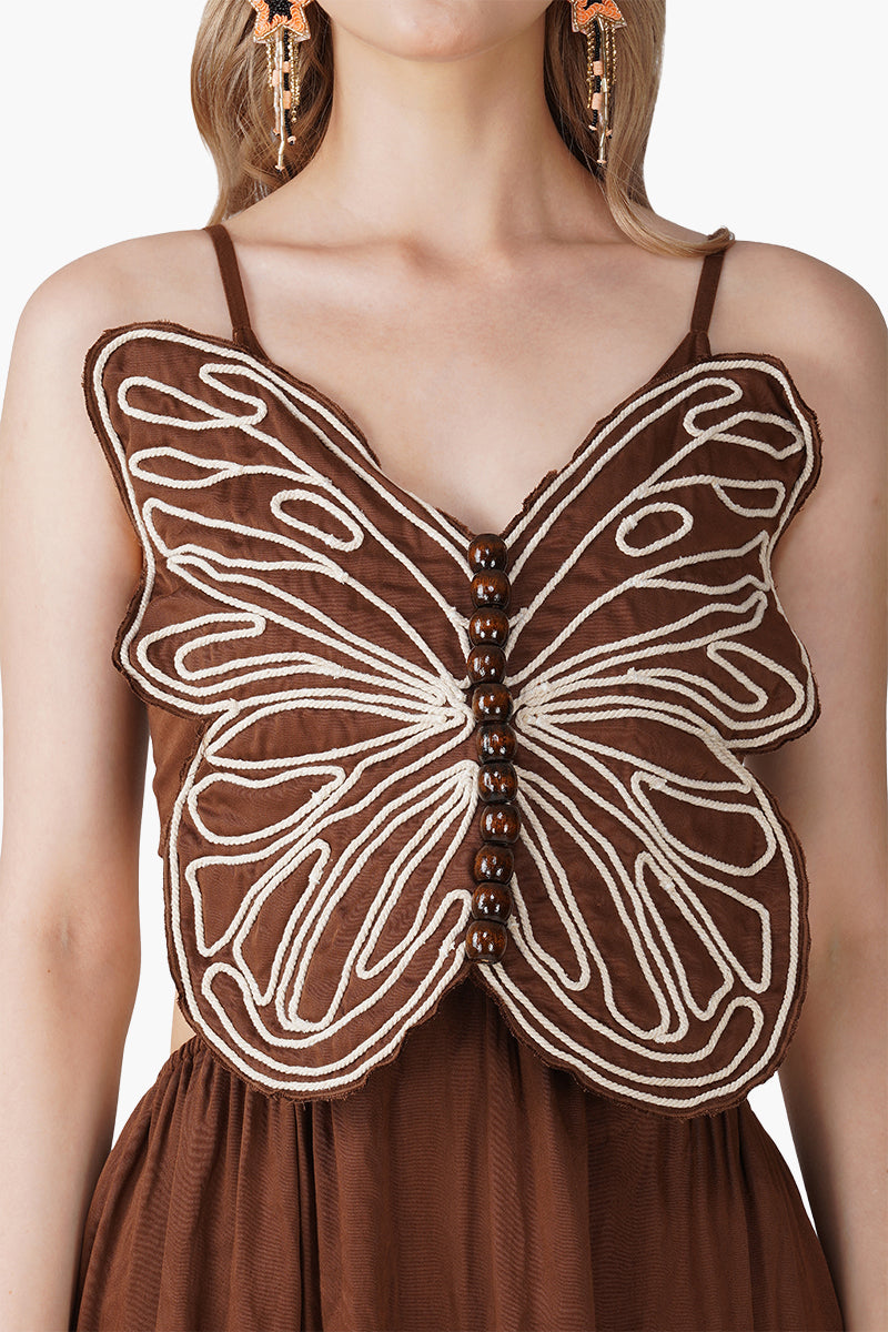 Earthy Wings Butterfly Dori Maxi Dress