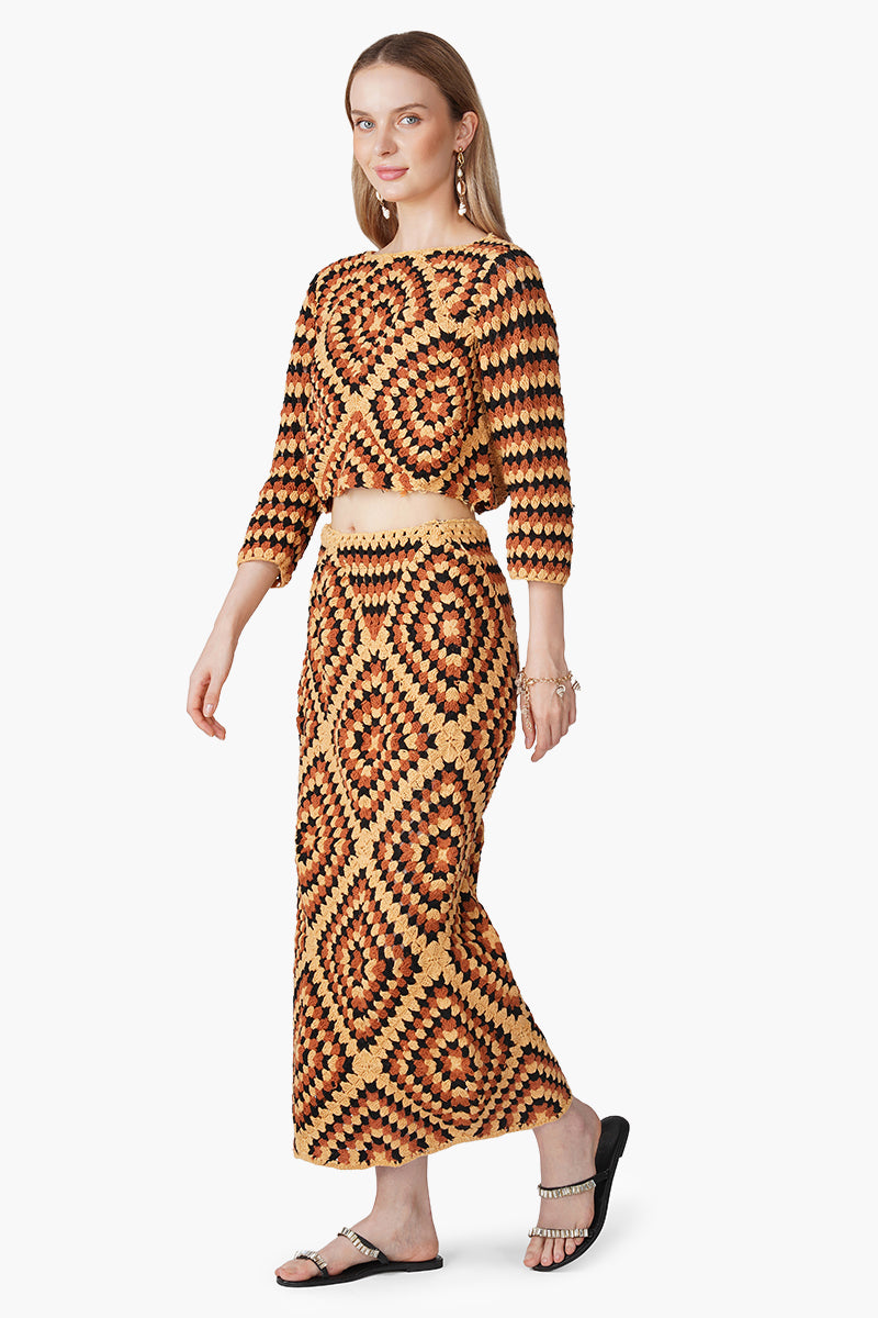 Handcrafted Desert Bloom Crochet Skirt