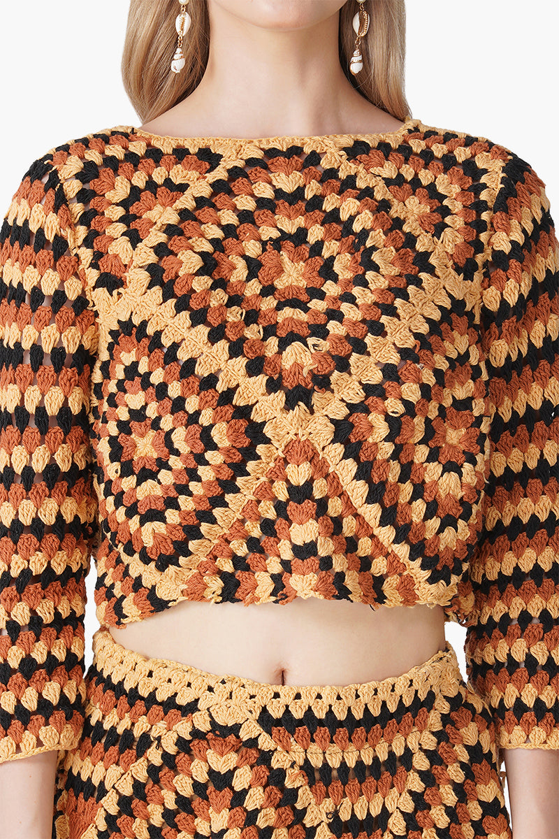 Handcrafted Desert Bloom Crochet Top