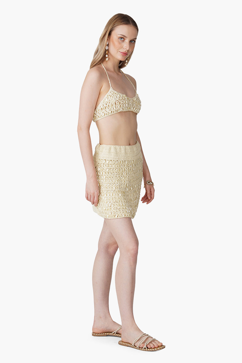 Pearl Glam Artisanal Crochet Skirt