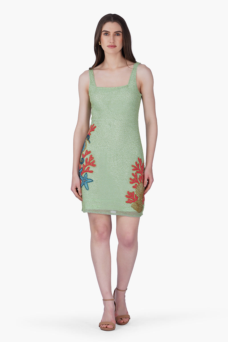 Crown Of Coral Seahorse Beaded Dress | view 1