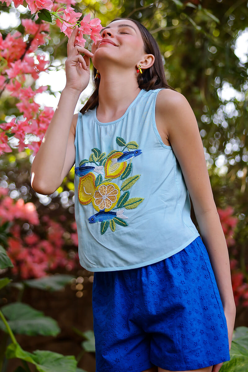 Amalfi Sardine Embellished Top | view 1