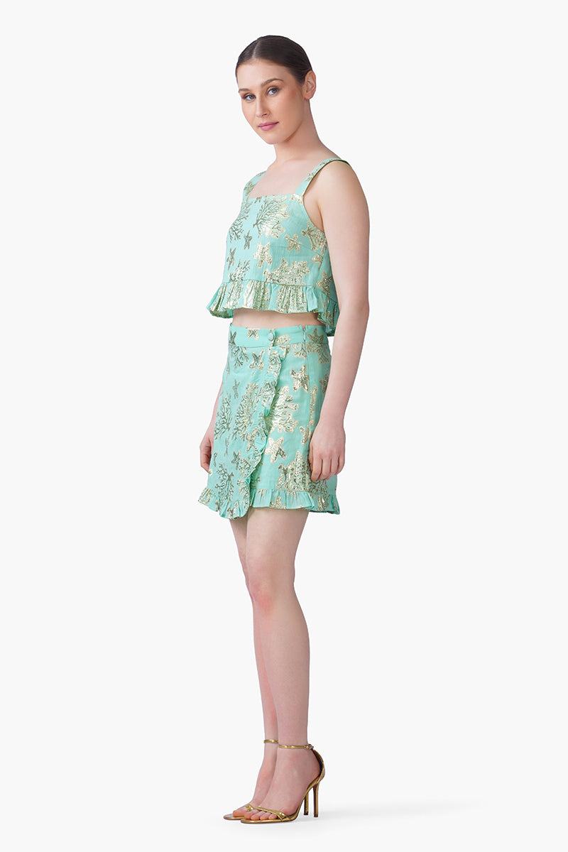 Blue Coastal Lurex Top