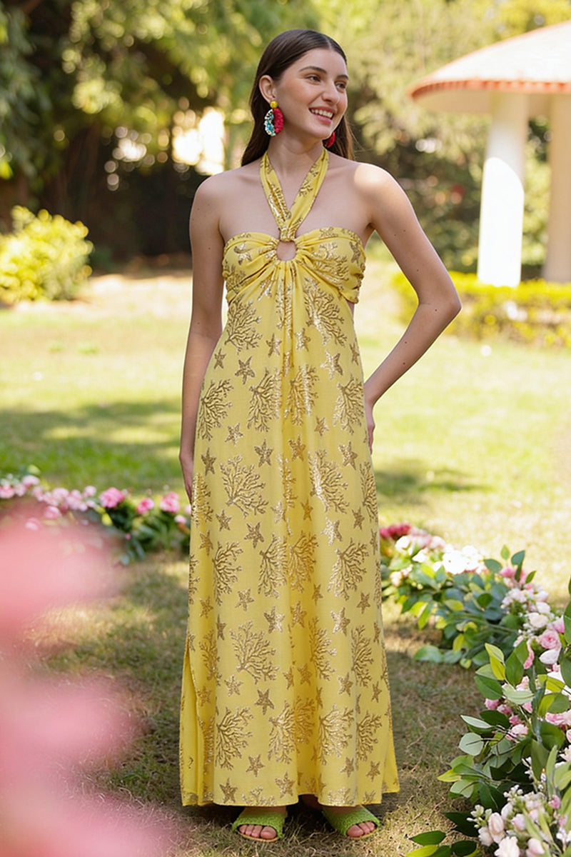 Sunlit Sea Coastal Lurex Dress | view 1