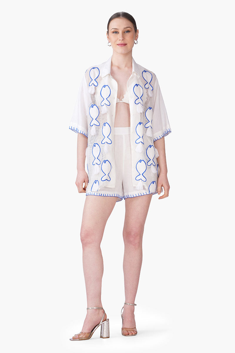 Net To Needle Fish Tassel Shorts | view 1