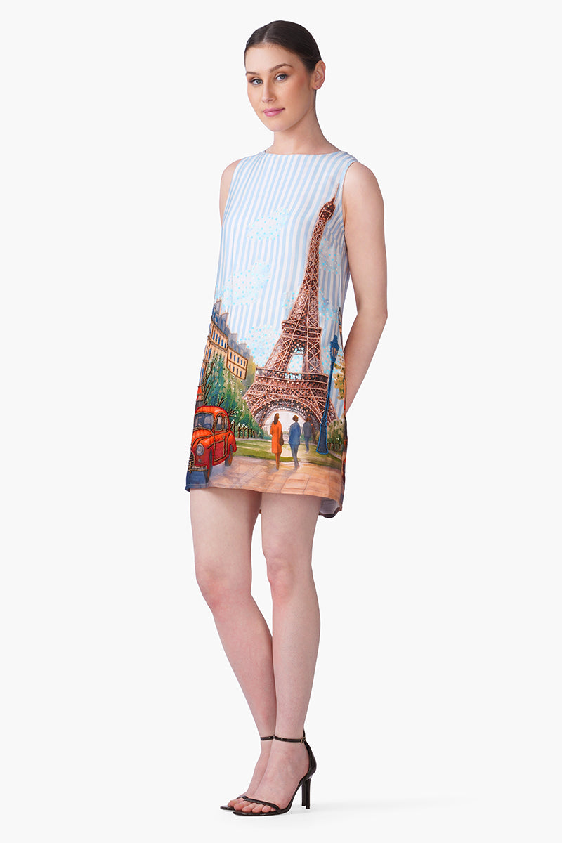 Love In Paris Embellished Slip On Dress