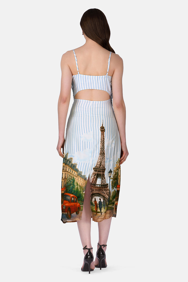 Love In Paris Printed Bow Dress