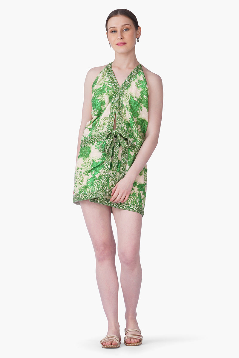 Green Forest Safari Print Skirt