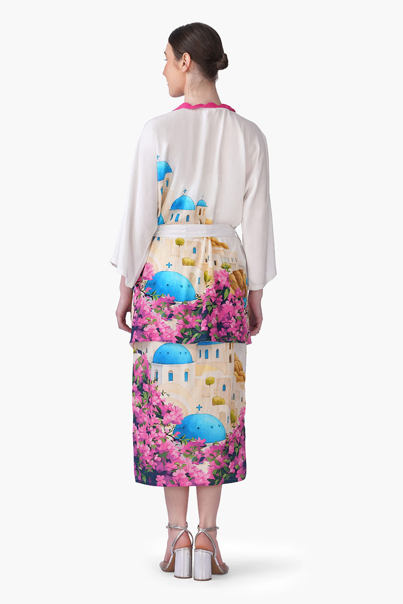 Santorini Dream Print Cover Up