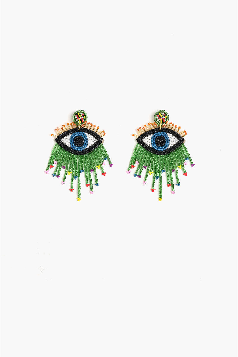 Evil Eye Good Luck Beaded Earrings