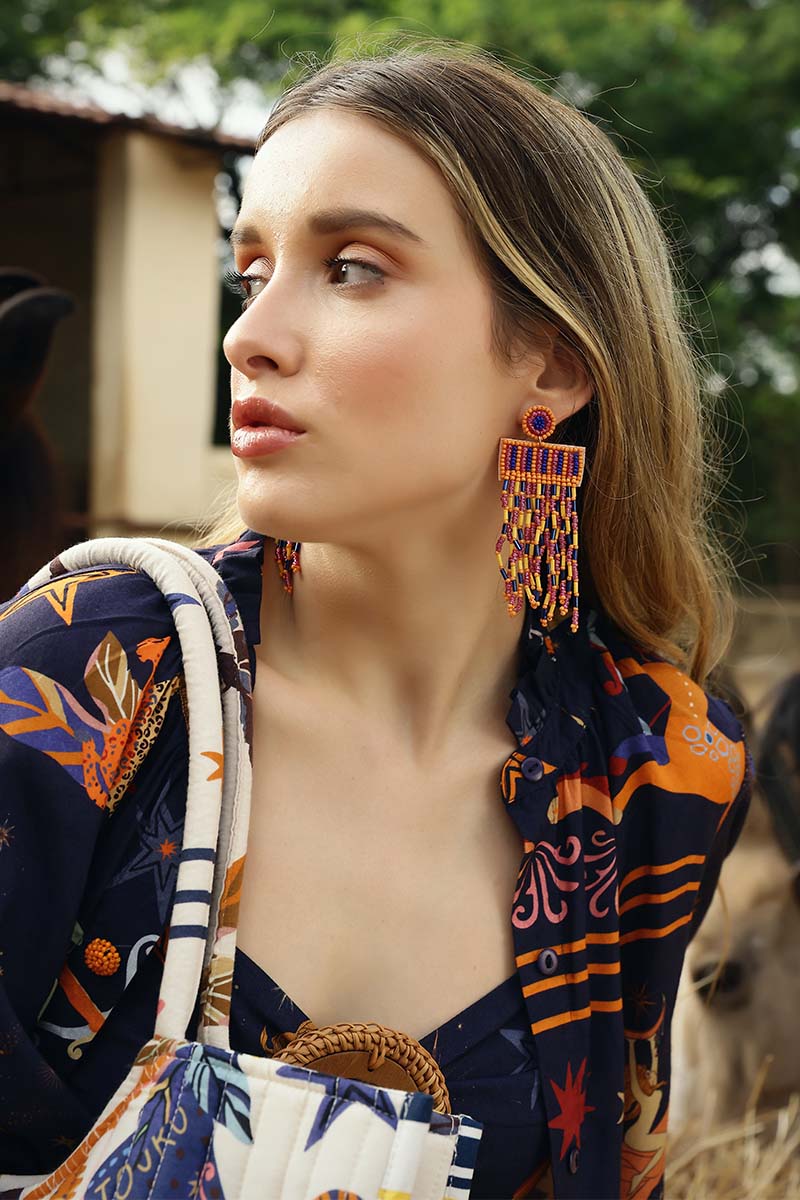Shakira Multi Color Beaded Earring