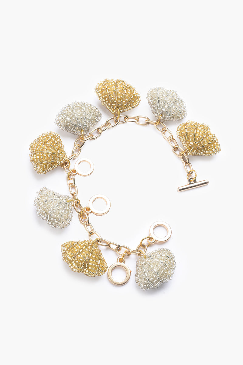 Gold And Silver Seashell Bracelet