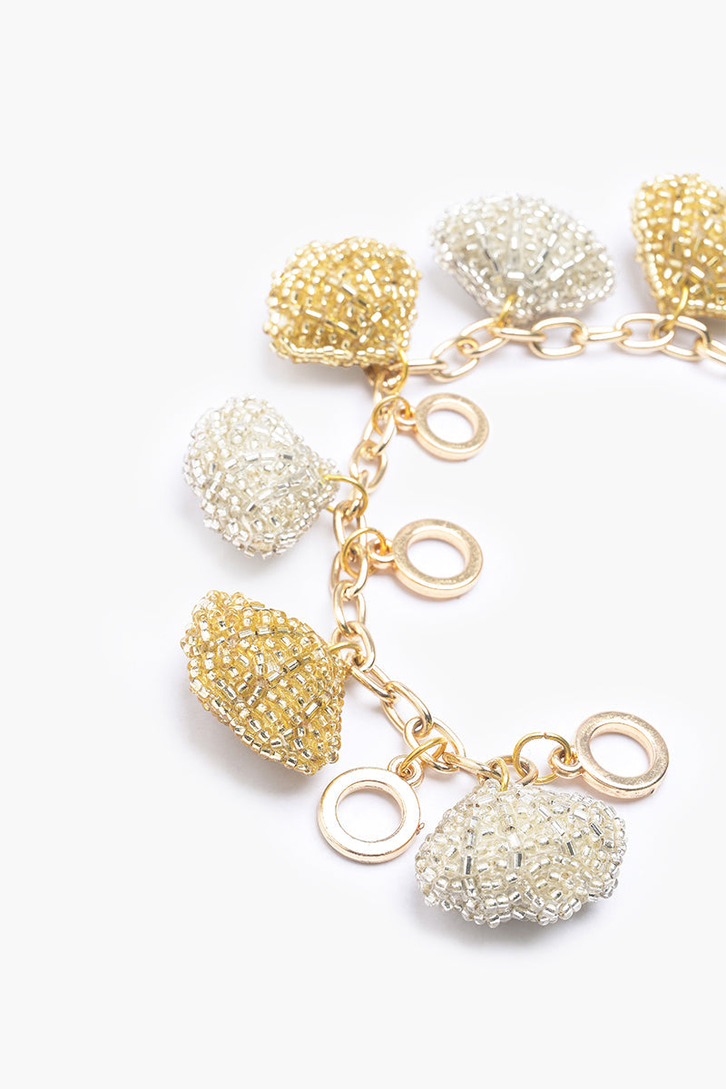 Gold And Silver Seashell Bracelet