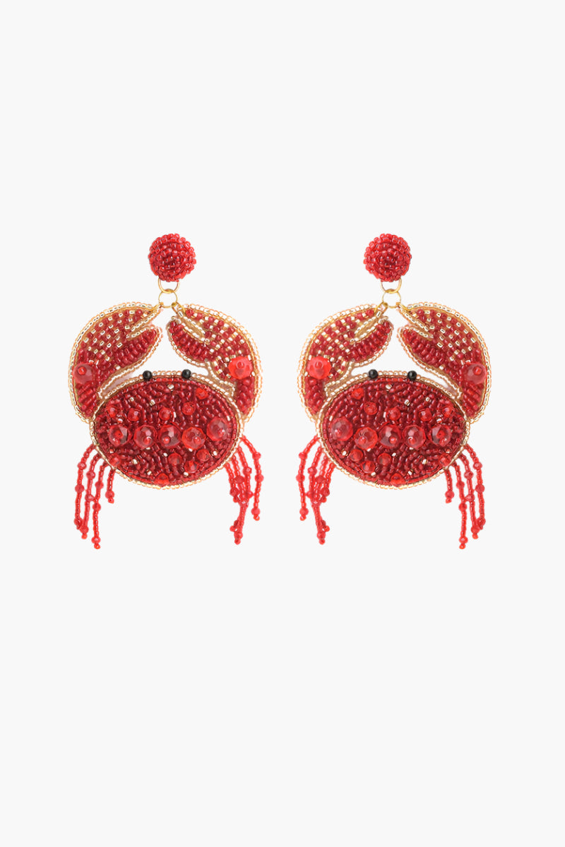 Crab It Beaded Earrings