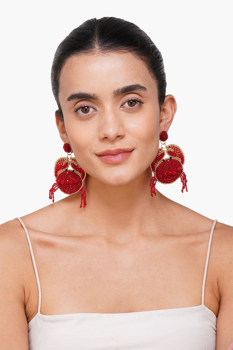 Crab It Beaded Earrings