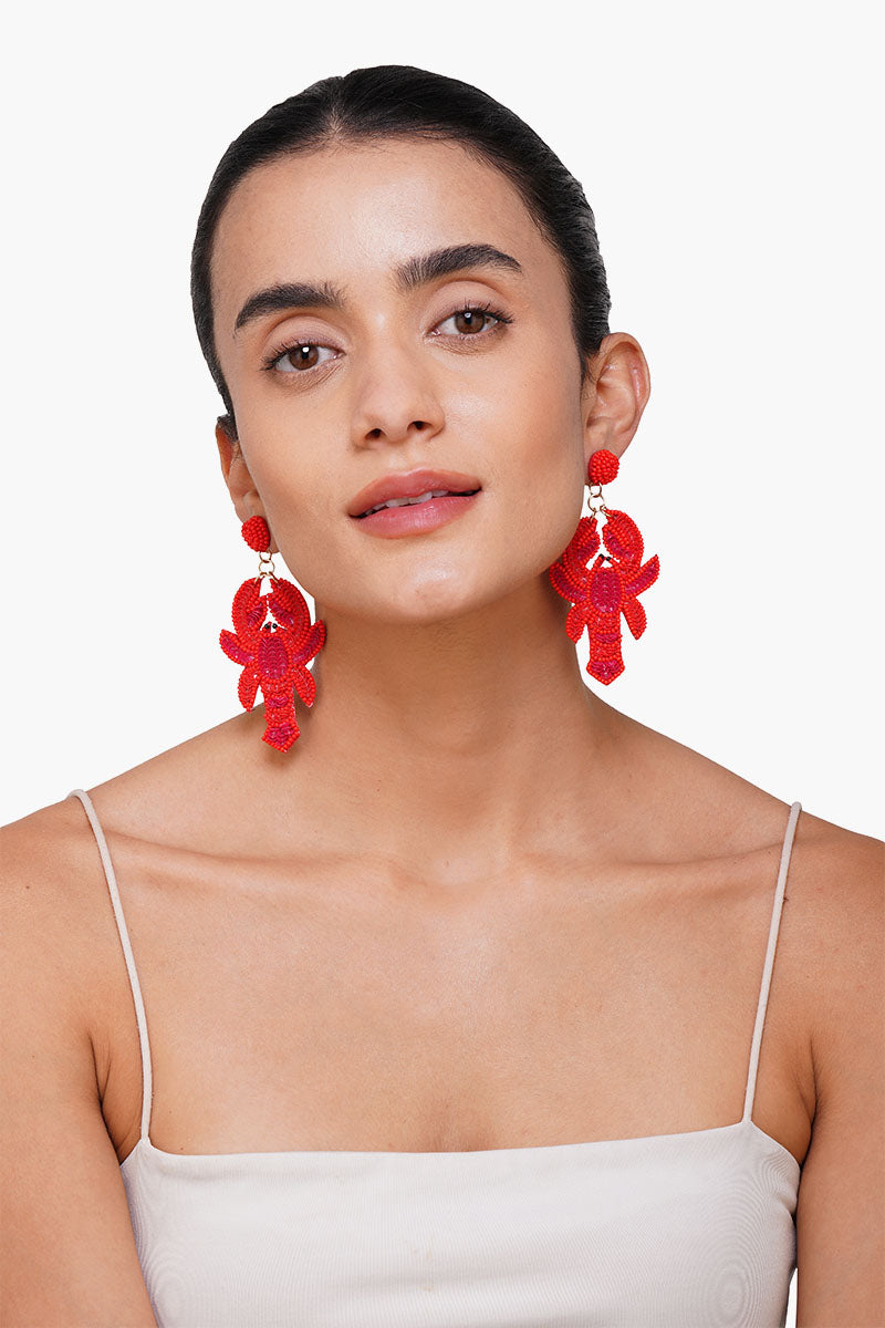 Coastal Claw Beaded Earrings