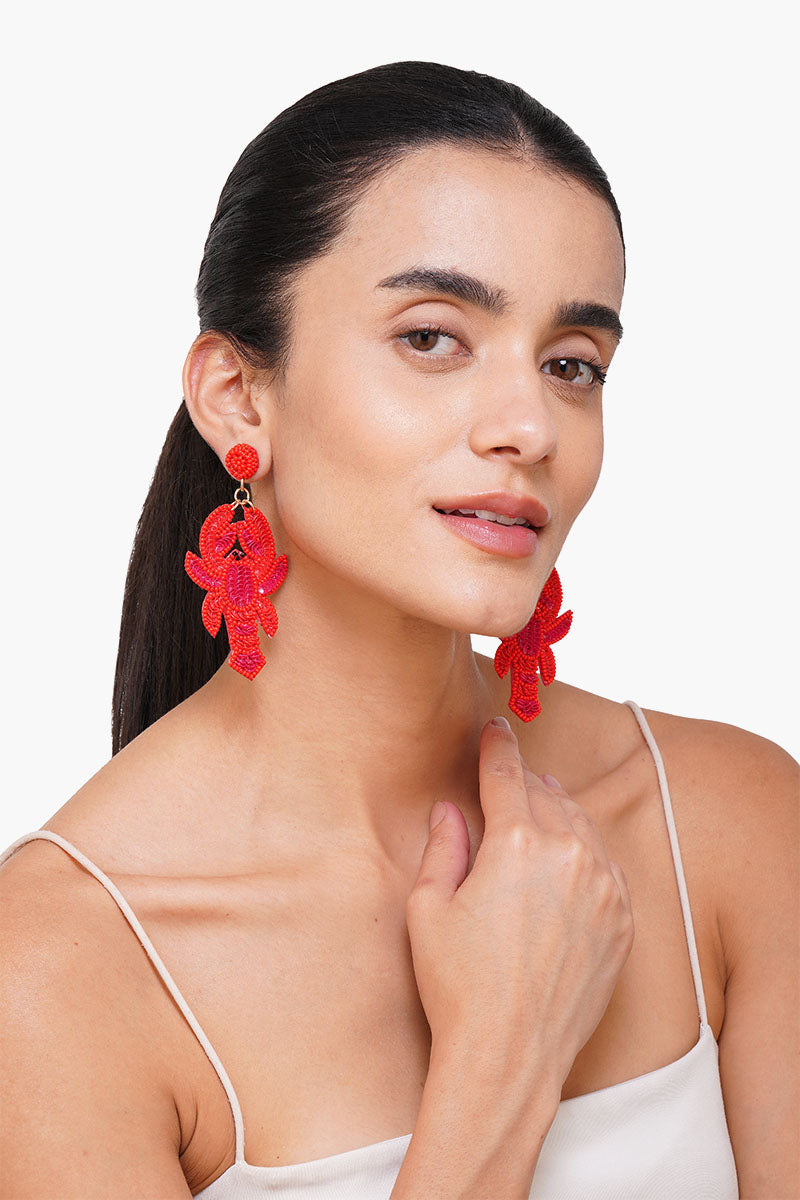 Coastal Claw Beaded Earrings