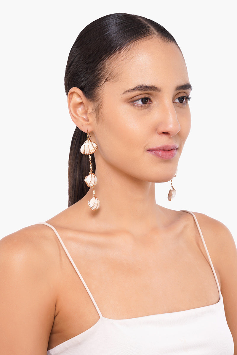 Three Shells Drop Earrings