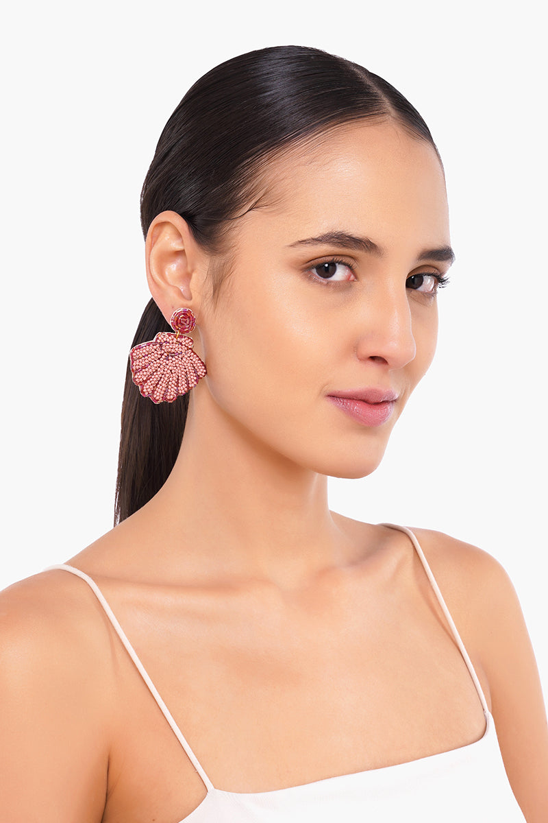 June Beaded Shell Earrings