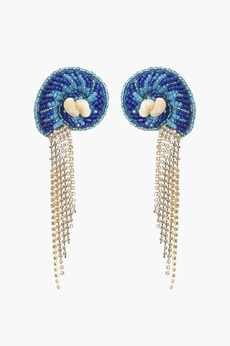 Deap Sea Nautilus Beaded Earrings