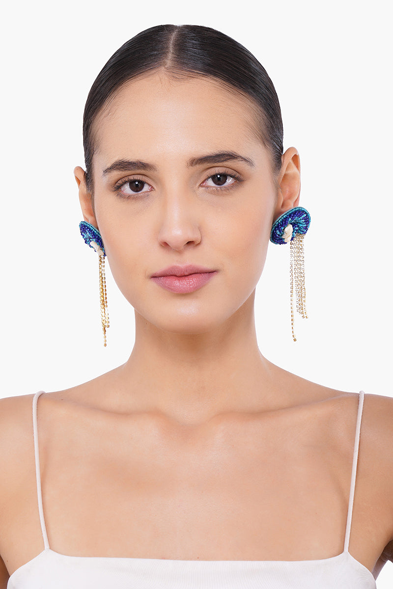 Deap Sea Nautilus Beaded Earrings