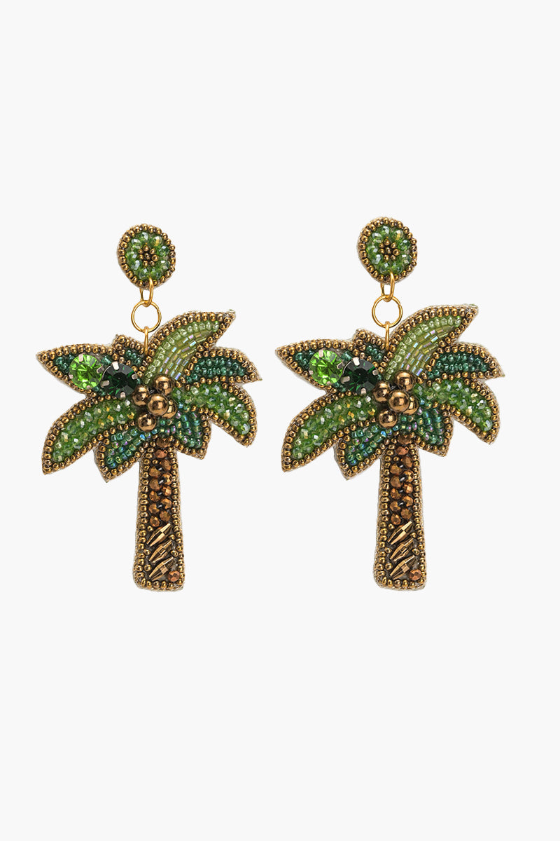Palm Tree Beaded Earrings