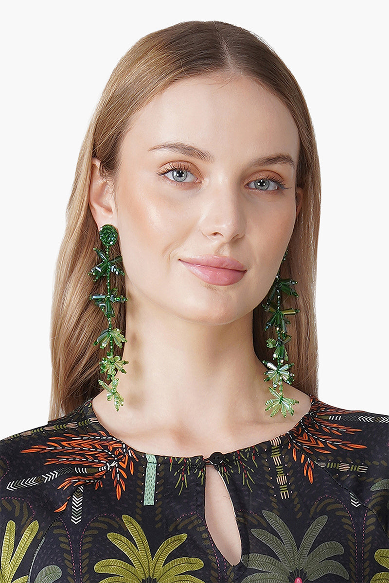 Beaded Poms Earrings