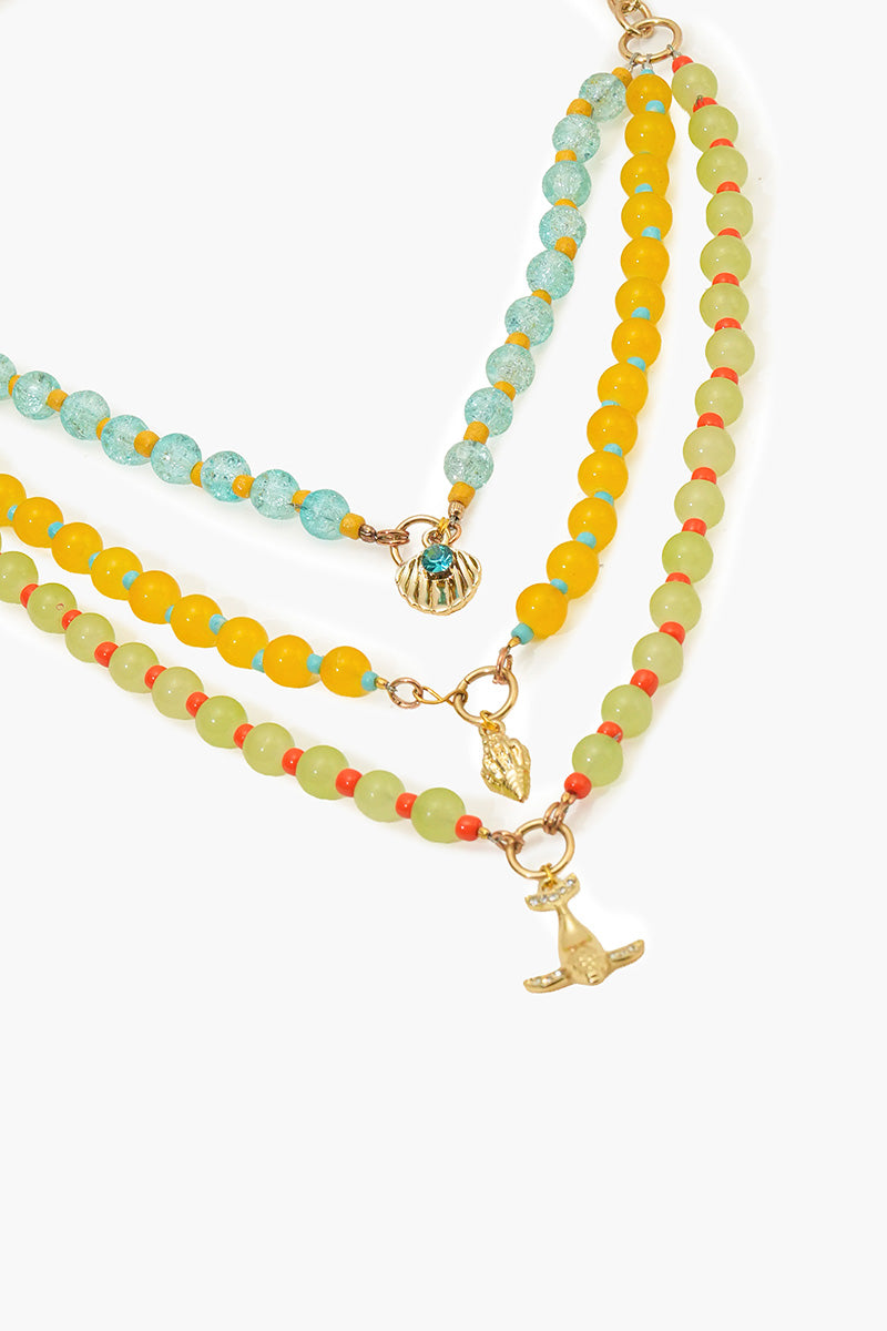 Tropical Splash Charms Handcrafted Boho Necklace