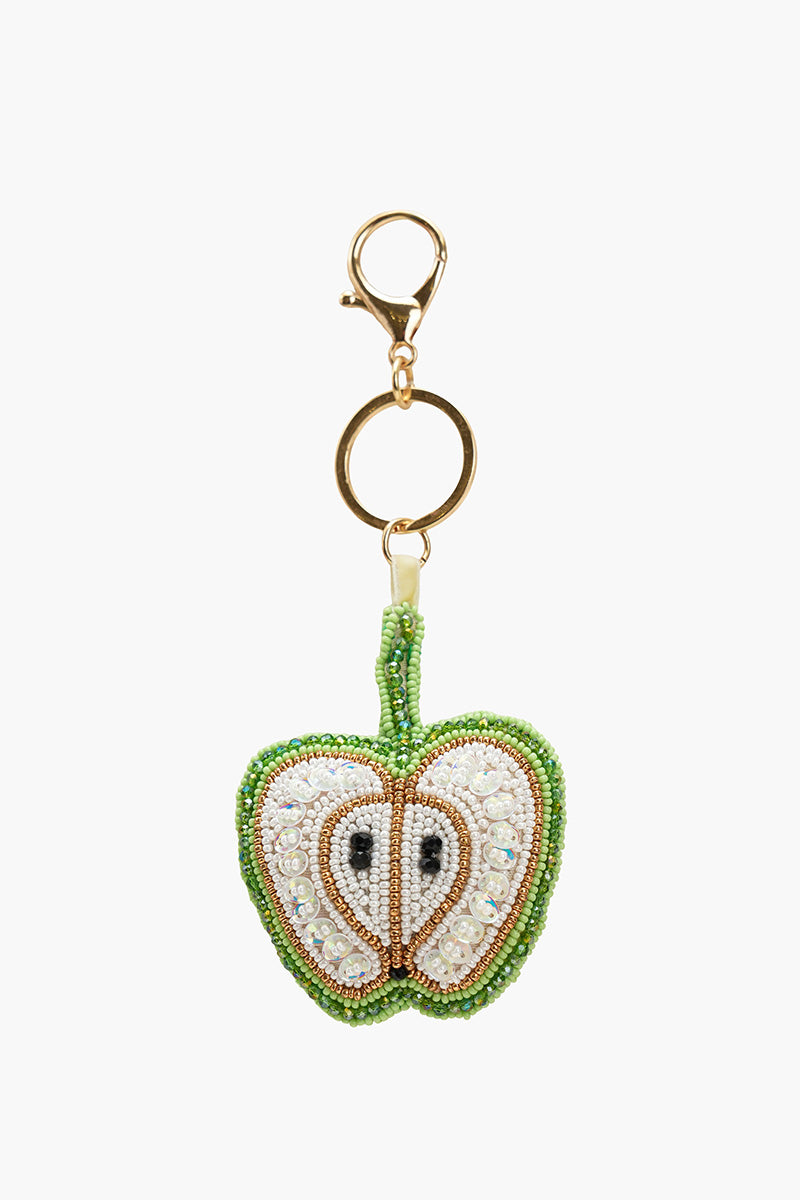 Crisp Juicy Apple Hand-Beaded Boho Bag Charm