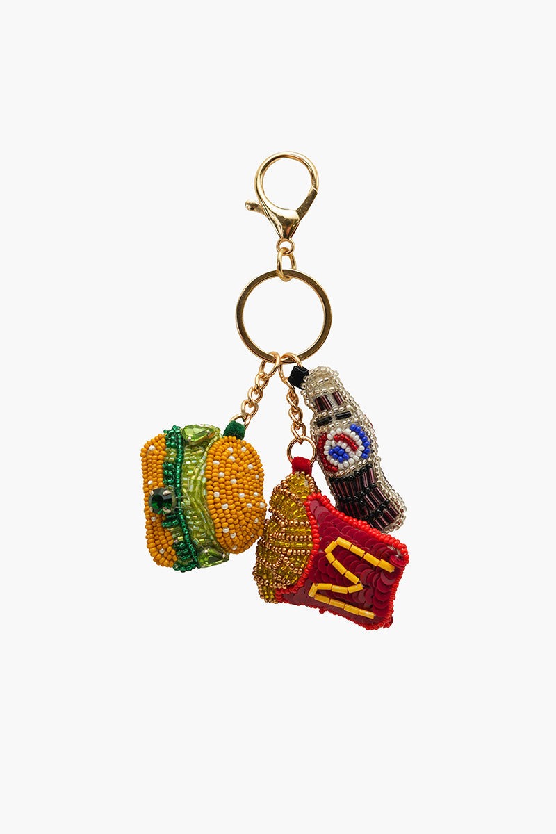 Snack Attack Hand-Beaded Boho Bag Charm | view 1
