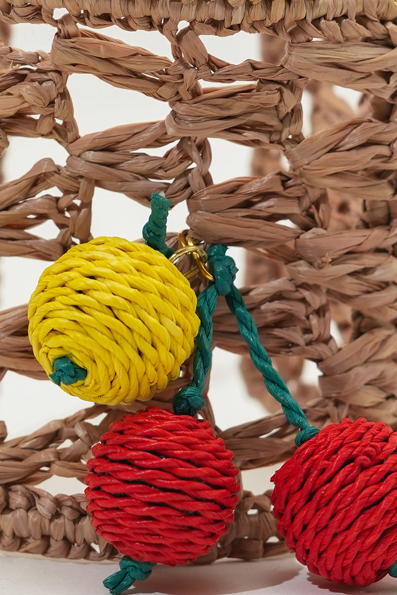 Sweet Cherry Blossom Artisanal Raffia Bangle