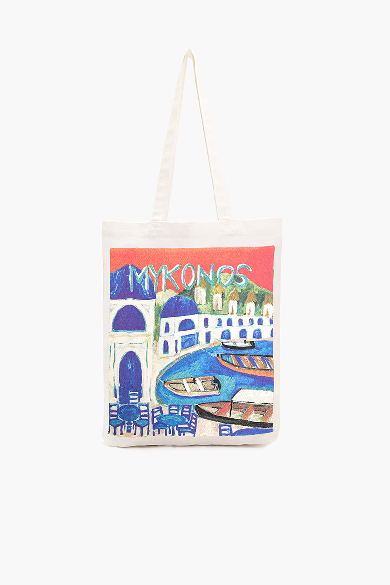 Mykonos Canvas Tote Bag