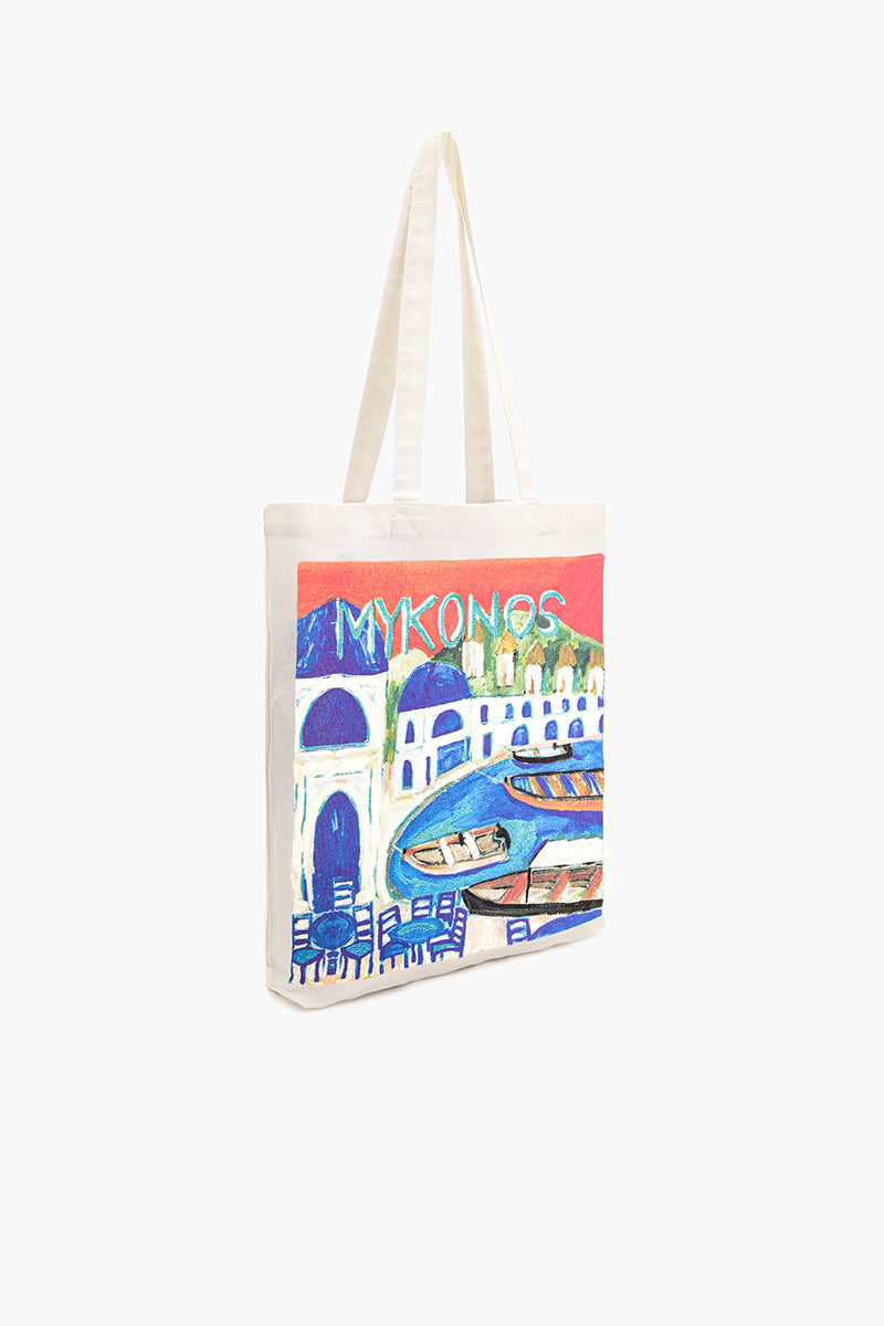 Mykonos Canvas Tote Bag