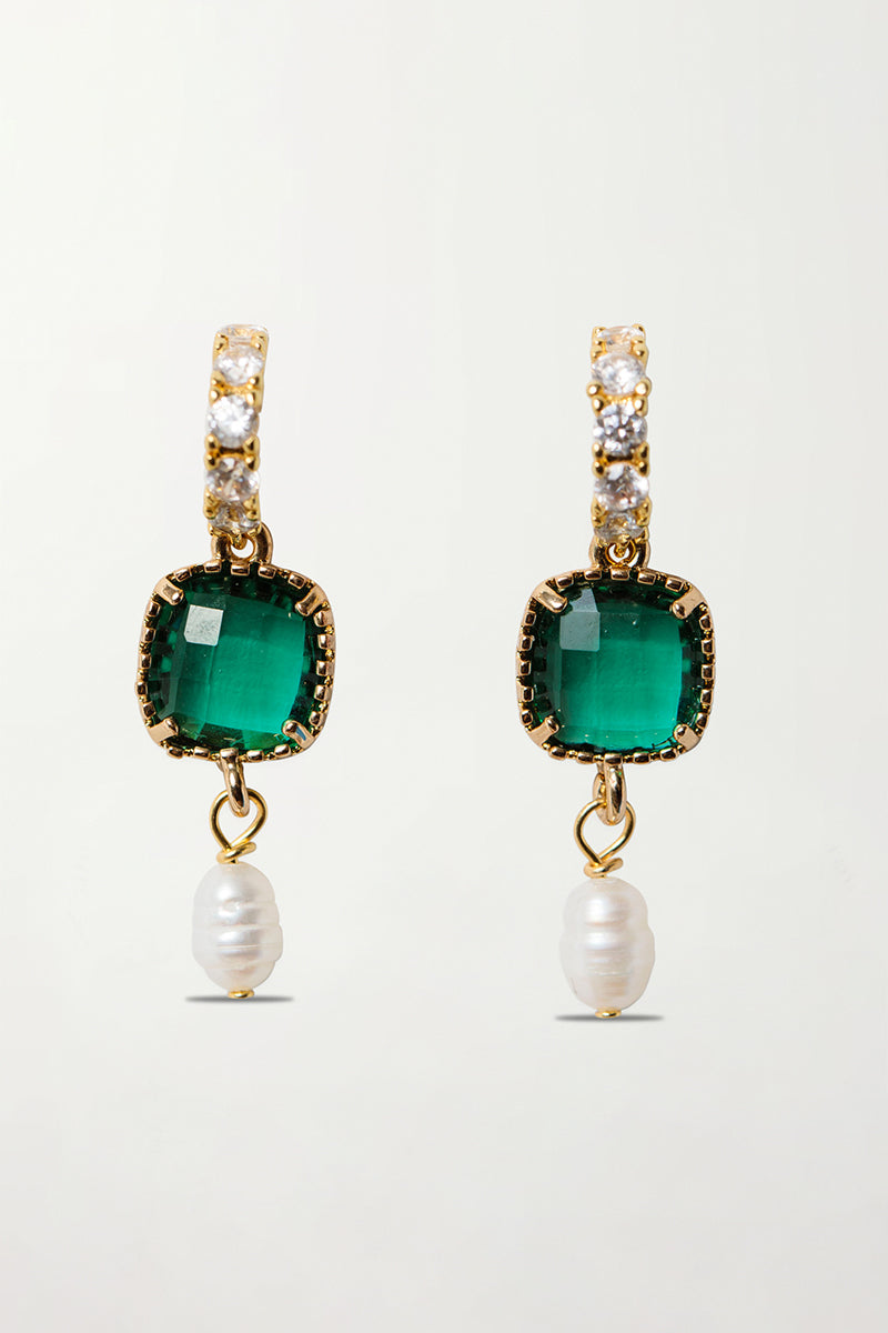 The Alicante Earrings in Emerald Green