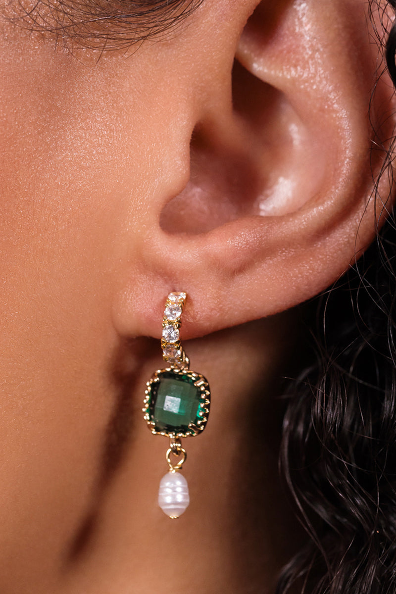 The Alicante Earrings in Emerald Green