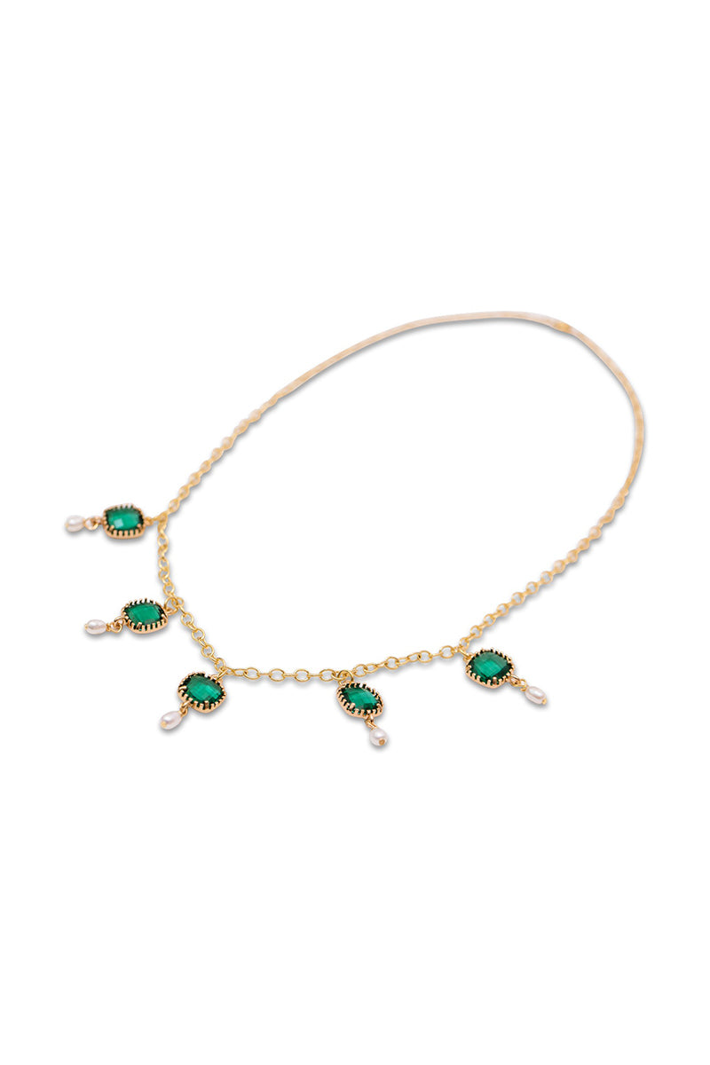 The Alicante Choker in Emerald Green
