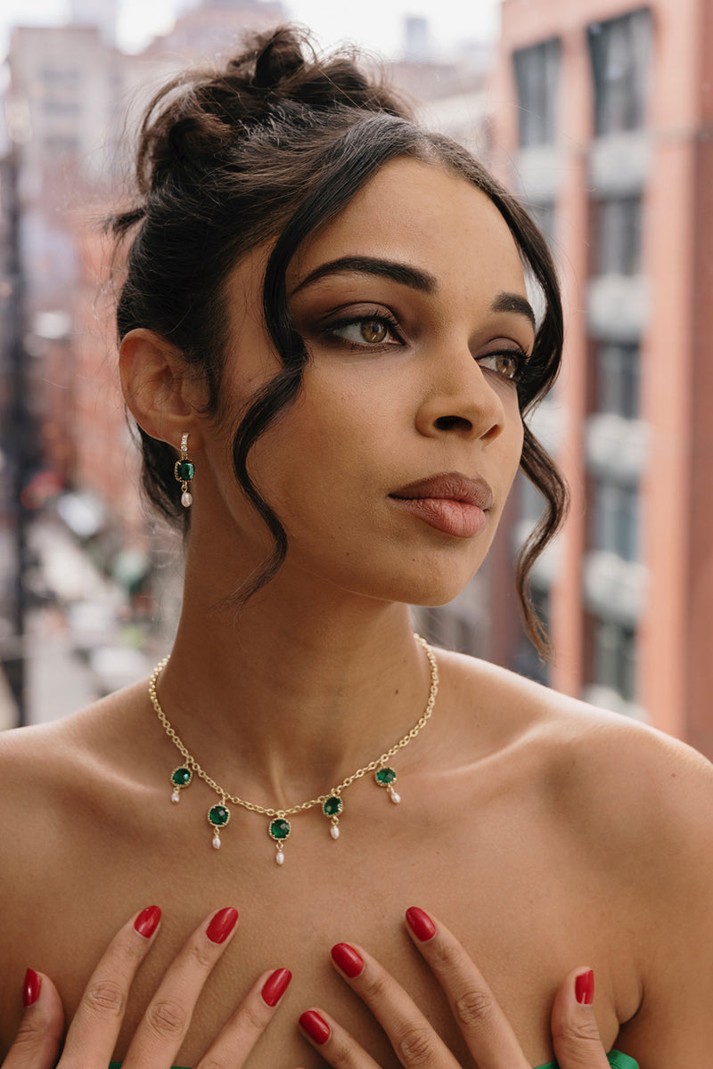 The Alicante Choker in Emerald Green