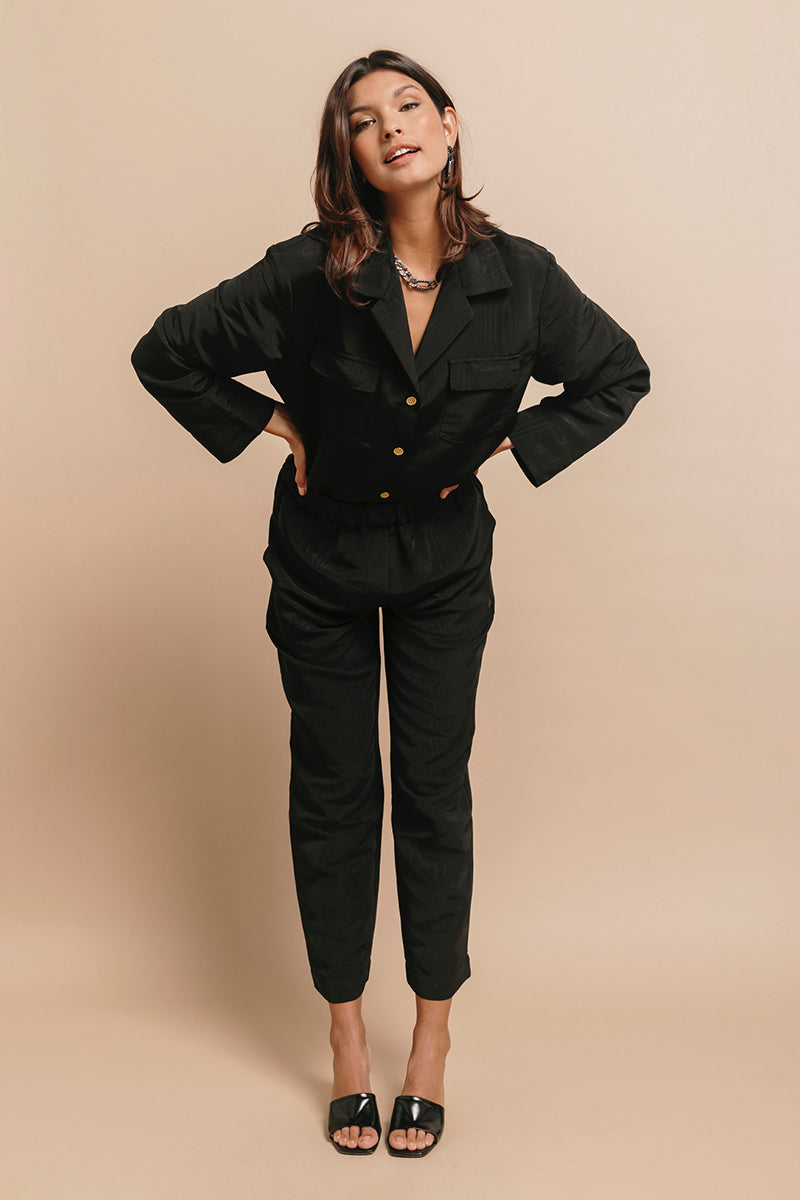 The Co-ord Set (Moire) in Midnight