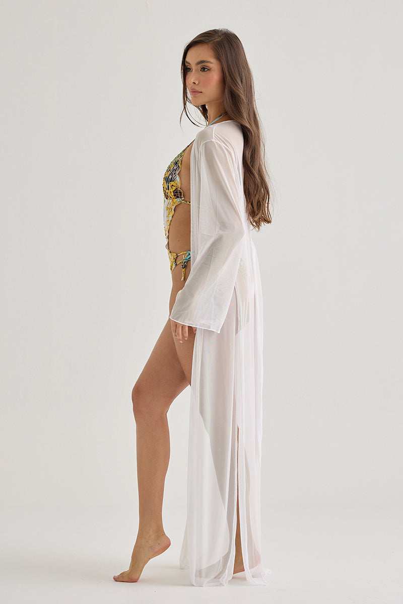 Long White Sahara Cover Up