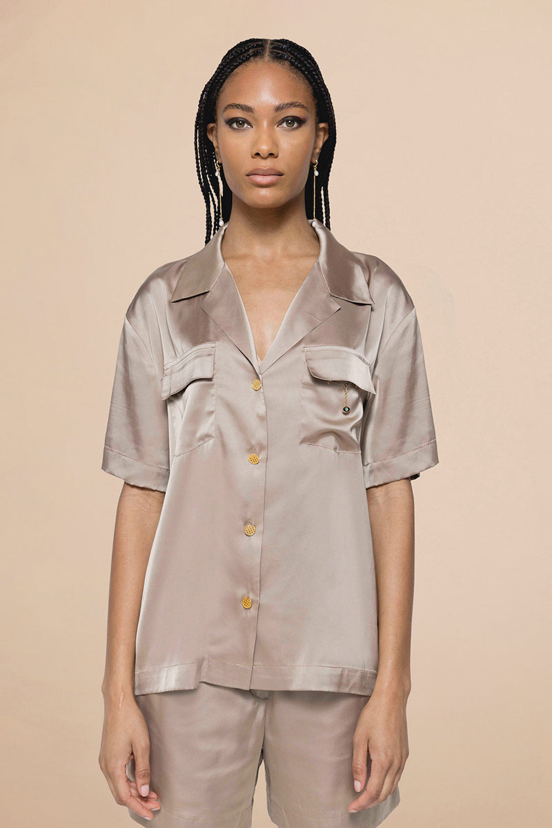 The Co-Ord Short Set in Champagne