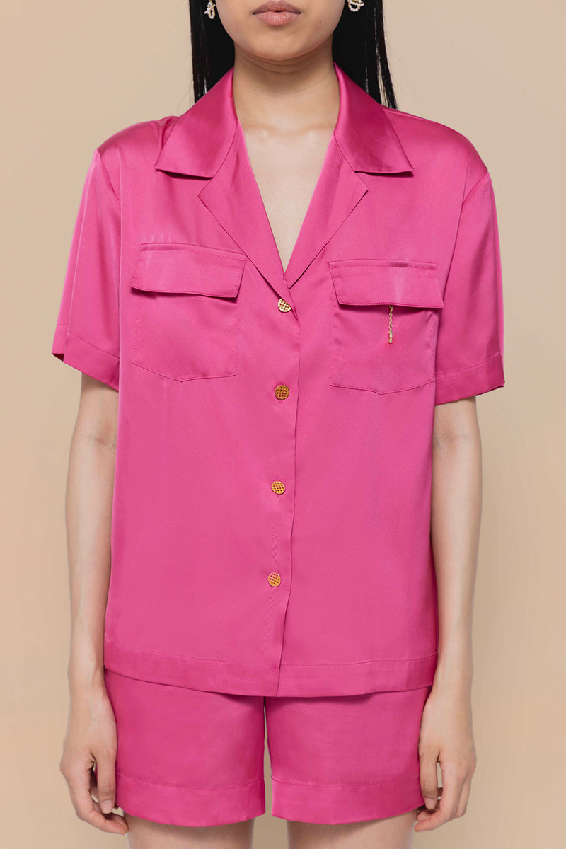 The Co-Ord Short Set in Fuchsia