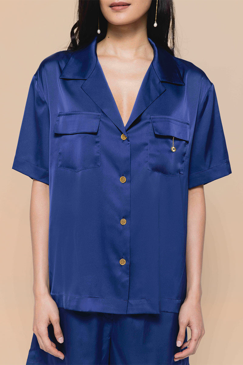 The Co-Ord Short Set in Mediterranean Blue