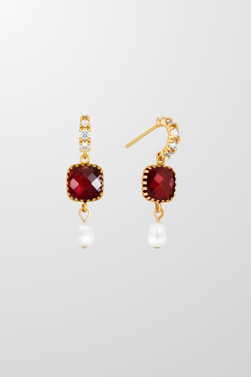 The Alicante Earrings in Ruby Red