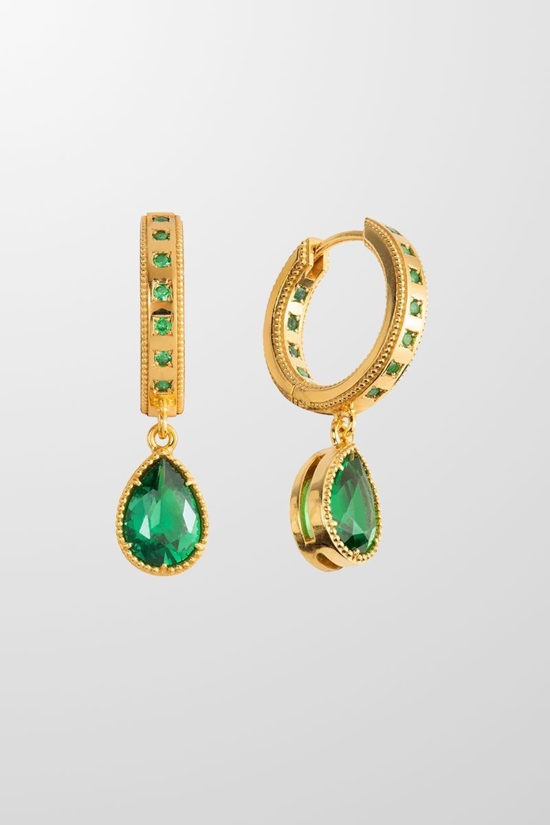 The Sofia Earrings in Emerald