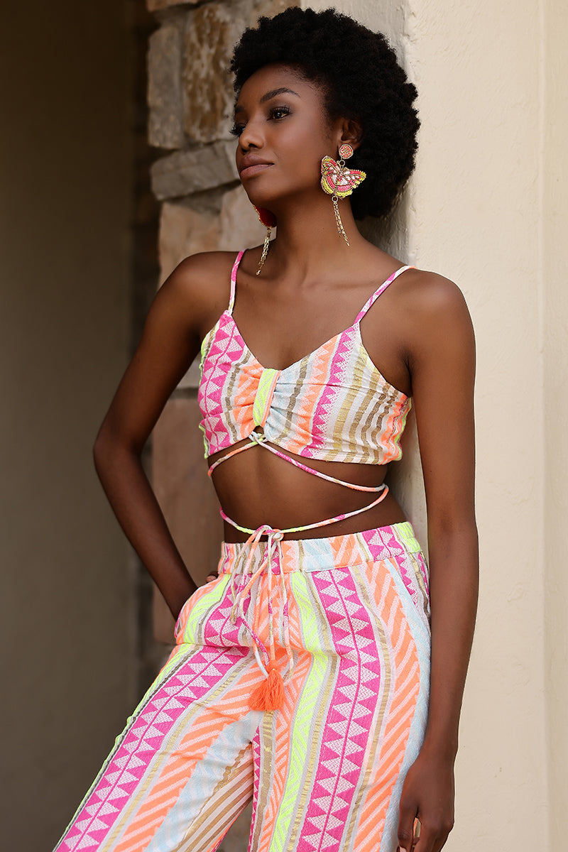 Fluorescent Striped Top