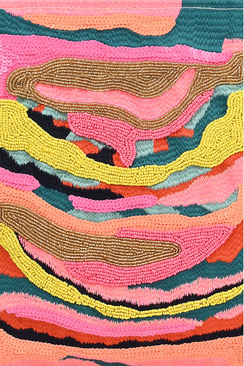 Daphne Embellished Multi-colored Hand Beaded Personalized Tote