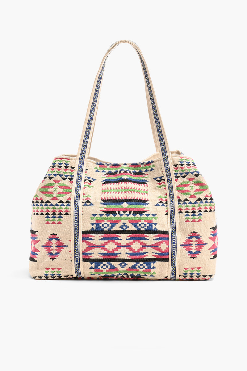 Tribal Hand Beaded Tote Bag Multi-Color Southwest Tote
