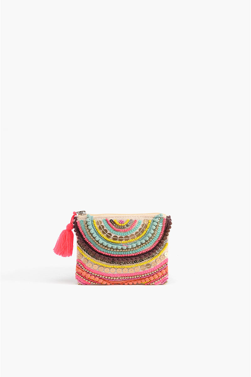 The Perfect Embellished Mini Purse in Red Rainbow
