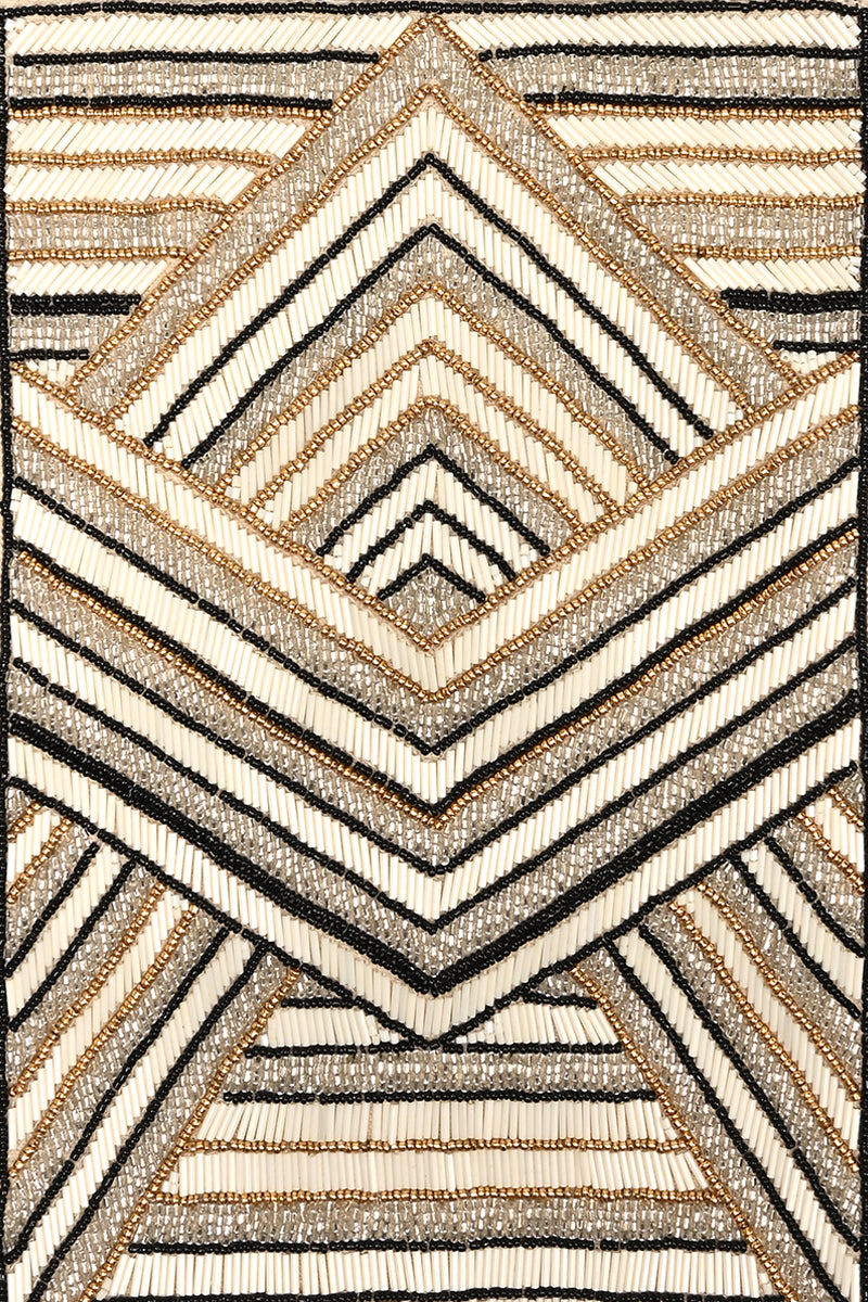 Golden Glam Hand Beaded Metallic Tote